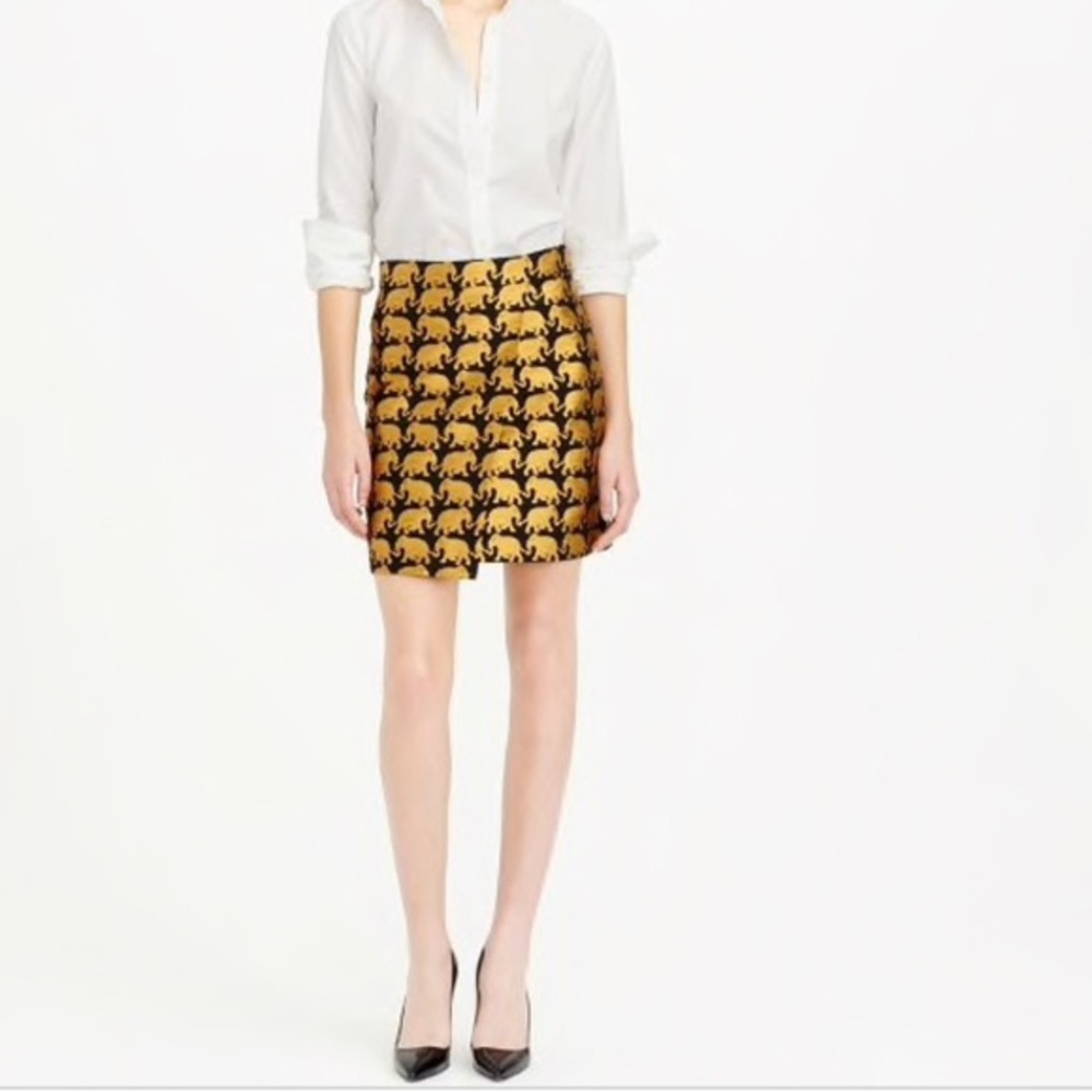 J. CREW Metallic Elephant Skirt